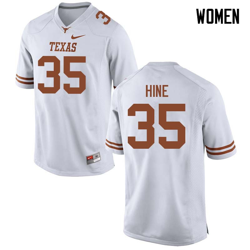 Women #35 Russell Hine Texas Longhorns College Football Jerseys Sale-White